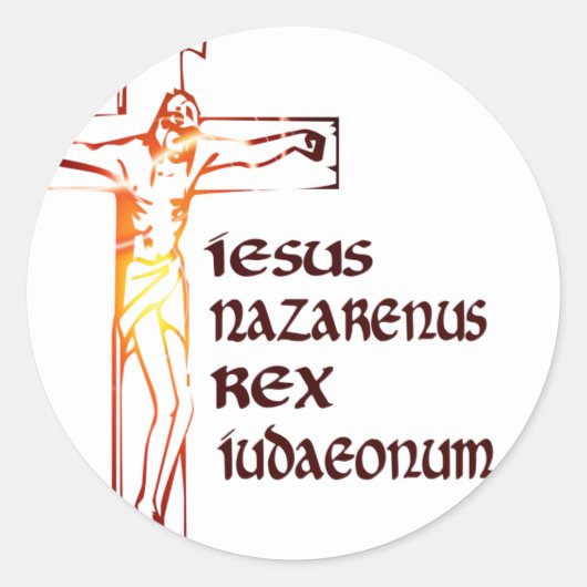 Christ INRI Traditie Ronde Sticker (Voorkant)