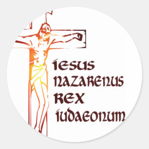 Christ INRI Traditie Ronde Sticker