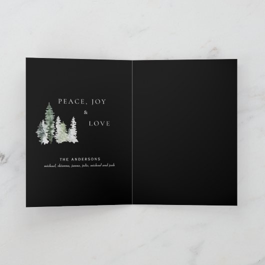 Christ is Born White Nativity Black Christmas II Feestdagen Kaart (Binnen)