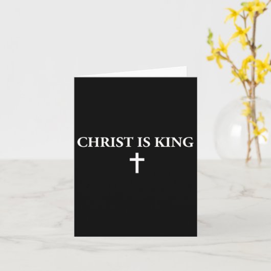 Christ Is King Christian Cross Religious Jesus Men Kaart (Gele Bloem)