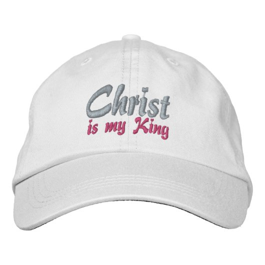 Christ is my King Christelijk geborduurd dames Pet (Voorkant)
