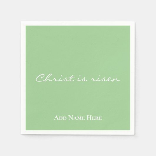 Christ is Risen Custom Green Christelijk Easter Servet (Voorkant)