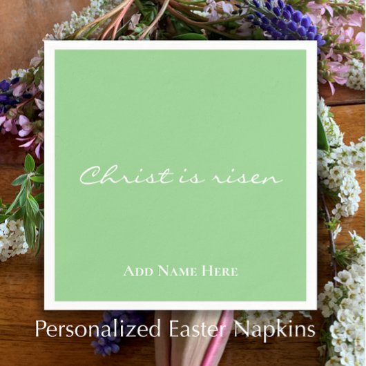 Christ is Risen Custom Green Christelijk Easter Servet