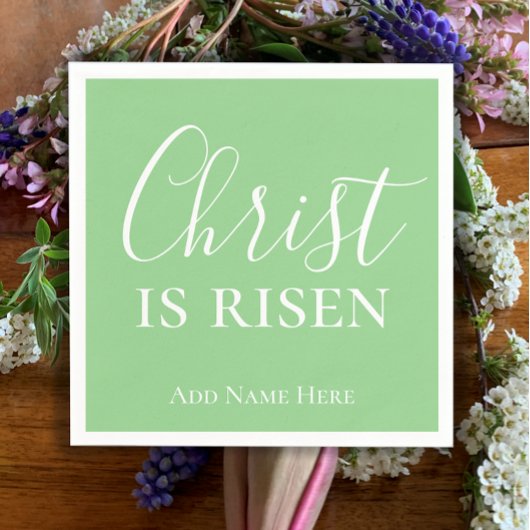 Christ is Risen Custom Green Christelijk Easter Servet