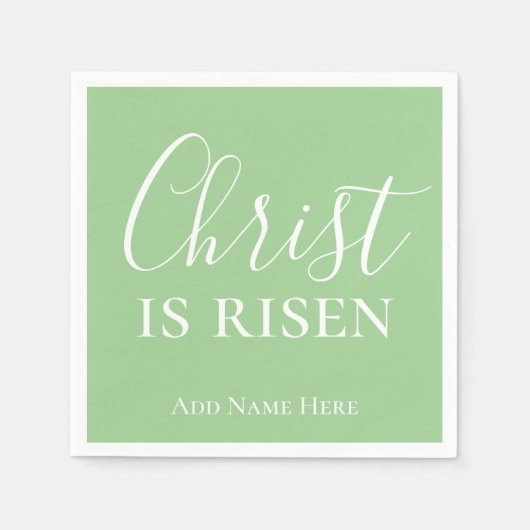 Christ is Risen Custom Green Christelijk Easter Servet (Voorkant)