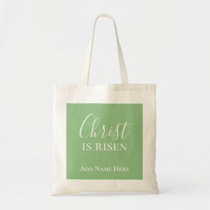 Christ is Risen Custom Green Christelijk Paascadea Tote Bag