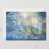 Christ is Risen Paaslam en Cross Christelijk Feestdagenkaart (Voorkant)