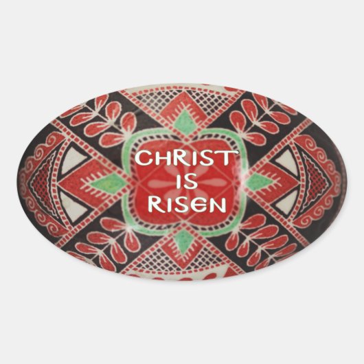 "Christ is Risen" PysankyPascha/Paasei Sticker (Voorkant)