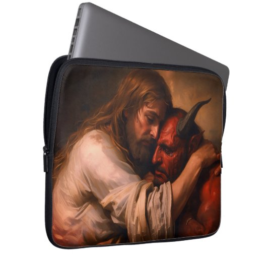 Christ Loving Lucifer Laptop Sleeve (Voorkant Rechts)
