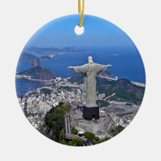 CHRIST OP CORCOVADO MOUNTAIN KERAMISCH ORNAMENT (Voorkant)