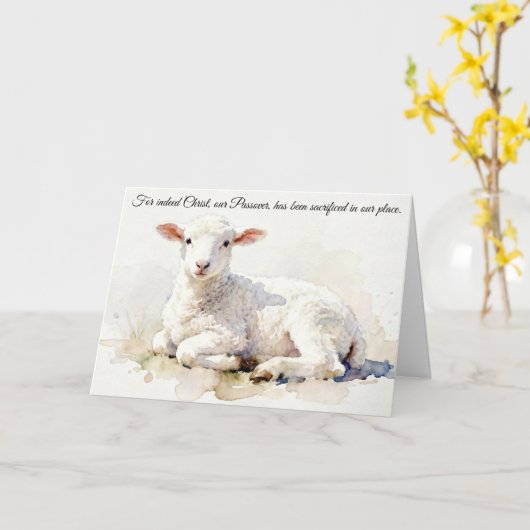 Christ Our Passover: Christian Passover card Kaart (Gele Bloem)
