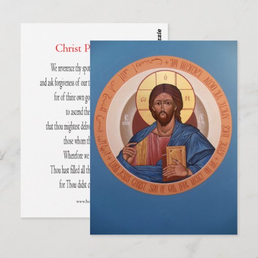 Christ Pantocrator Prayer Kaart (Voorkant / Achterkant)