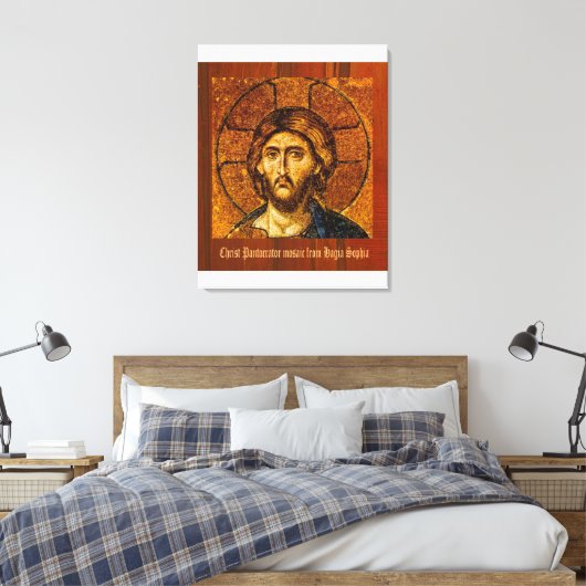 Christ Pantocrator - Uitgerekte canvas Print (Insitu (Slaapkamer))