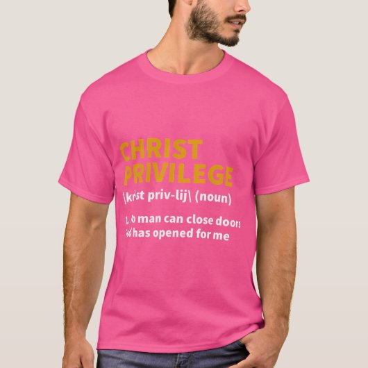 Christ Privilege Definitie - Jezus Christelijk Gel T-shirt (Voorkant)