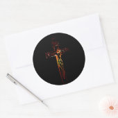 Christ sur croix Black Edition Ronde Sticker (Envelop)