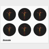 Christ sur croix Black Edition Ronde Sticker (Vel)