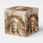 Christ the King Gold and Pearls Favor Box Bedankdoosjes (Voorkant Zijde)