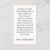 Christ the King Prayer Kaart Contactkaartje (Achterkant)