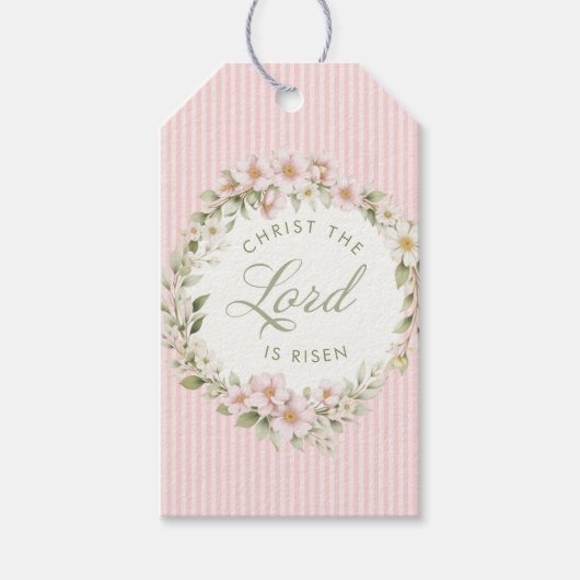 Christ the Lord is Risen | Spring Flowers Cadeaulabel (Voorkant)