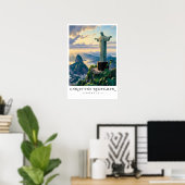 Christ the Redeemer Brazil Wall Art, Rio City art Poster (Thuiskantoor)