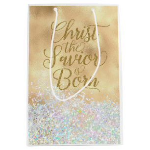 Christ the Savior is Born Christmas Medium Cadeauzakje
