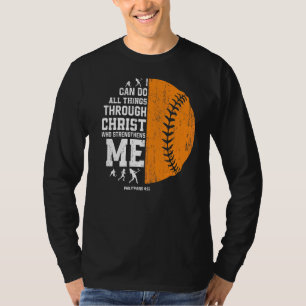 Christ versterkt mij religieus Christelijk Softbal T-shirt