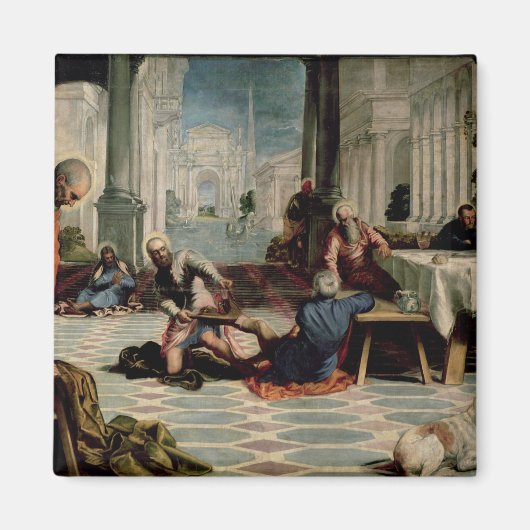 Christ Washing the Feet of the Disciples Magneet (Voorkant)