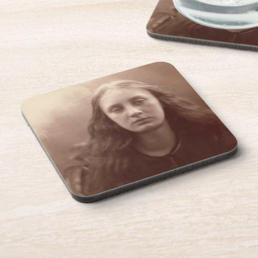 Christabel, portret van May Prinsep, c.1867 (sepia Drankjes Onderzetter (Linkerzijde)