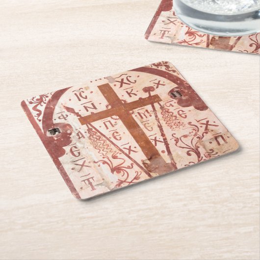 Christain Cross Artwork Kartonnen Onderzetters (Schuin)