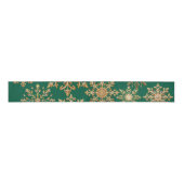 Christams Gold and Green Snowflake Wrapping paper Grosgrain Lint (Voorkant)