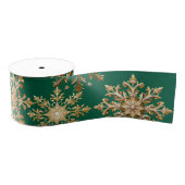 Christams Gold and Green Snowflake Wrapping paper Grosgrain Lint (Spoel)