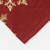 Christams Gold and Red Snowflake  Fleece Deken (Hoek)