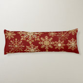 Christams Gold and Red Snowflake  Lichaamskussen (Achterkant)