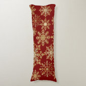 Christams Gold and Red Snowflake  Lichaamskussen (Voorkant Verticaal)