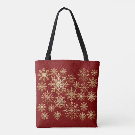 Christams Gold and Red Snowflake Wrapping paper Tote Bag (Achterkant)
