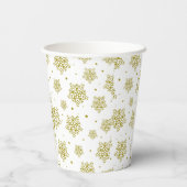 CHRISTAMS GOLD SNEEUWVLOKKEN MODERN MINIMAAL STIJL PAPIEREN BEKERS (Achterkant)