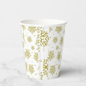CHRISTAMS GOLD SNEEUWVLOKKEN MODERN MINIMAAL STIJL PAPIEREN BEKERS (Rechts)