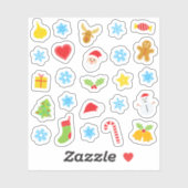 Christams kleurig patroon sticker (Vel)