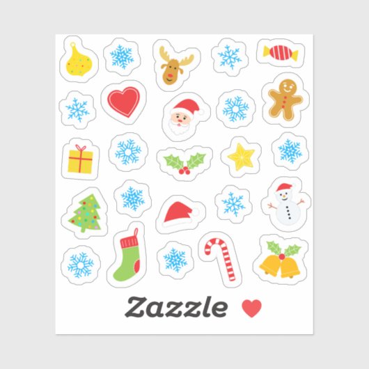 Christams kleurig patroon sticker (Vel)