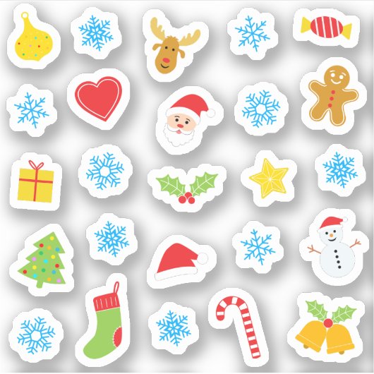 Christams kleurig patroon sticker (Voorkant)