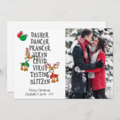 Christas Funny Foto Reindeer Face Mask Feestdagenkaart (Voorkant / Achterkant)