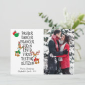 Christas Funny Foto Reindeer Face Mask Feestdagenkaart (Staand voorkant)