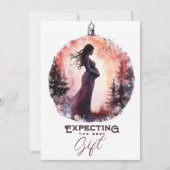 Christas Ornament Waterverf Vakantie Zwangerschap Aankondiging (Voorkant)