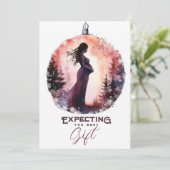 Christas Ornament Waterverf Vakantie Zwangerschap Aankondiging (Staand voorkant)