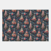 Christbaum, Rot, Grün, blau, Edelsteine, festliche Inpakpapier Vel (Voorkant 3)