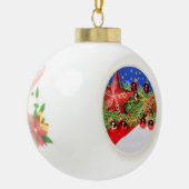 Christbaumkugel mit Weihnachts Motiv mit Glocke Keramische Bal Ornament (Links)