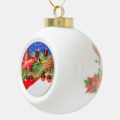 Christbaumkugel mit Weihnachts Motiv mit Glocke Keramische Bal Ornament (Rechts)