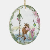 Christbaumschmuck mit süssem Pony Keramisch Ornament (Rechts)