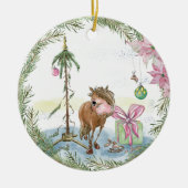 Christbaumschmuck mit süssem Pony Keramisch Ornament (Voorkant)