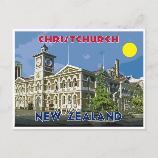 Christchurch, bezoek Nieuw-Zeeland Briefkaart (Voorkant)